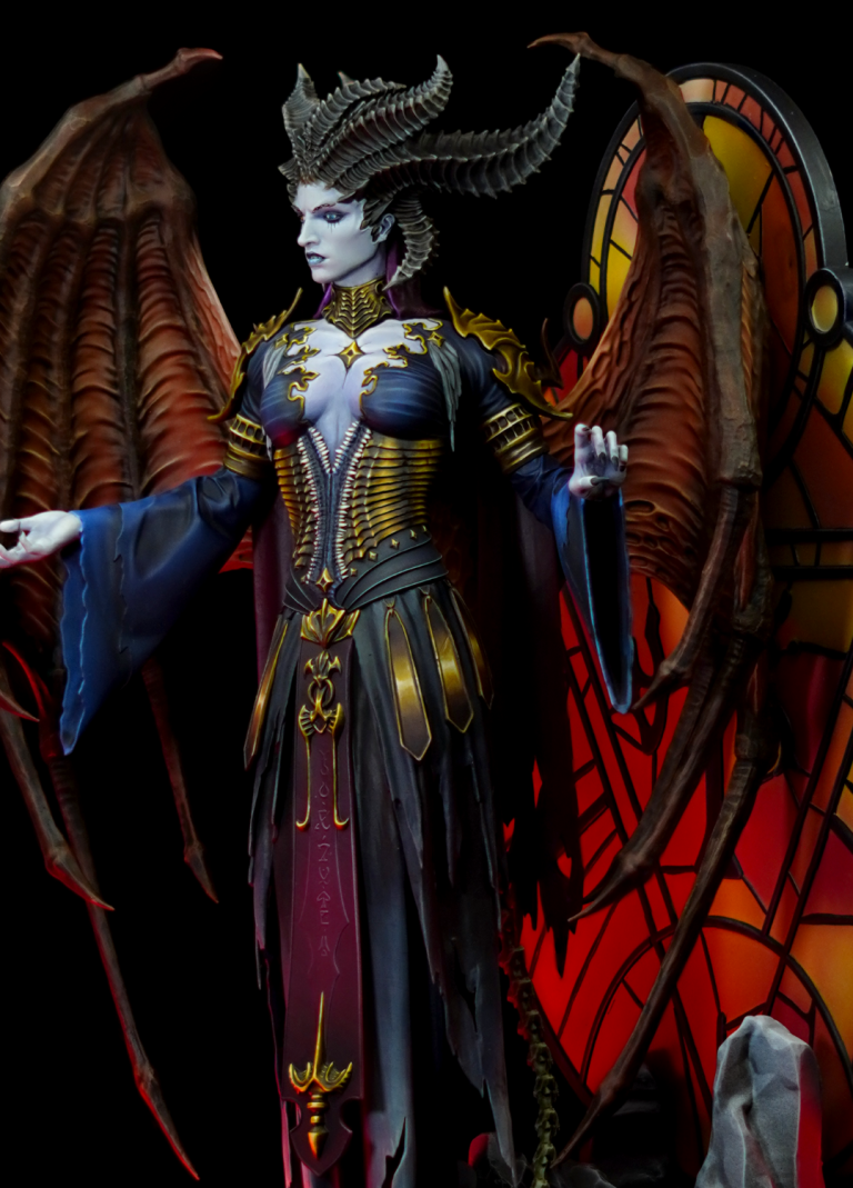 Hand painted model of Lilith from Diablo 4